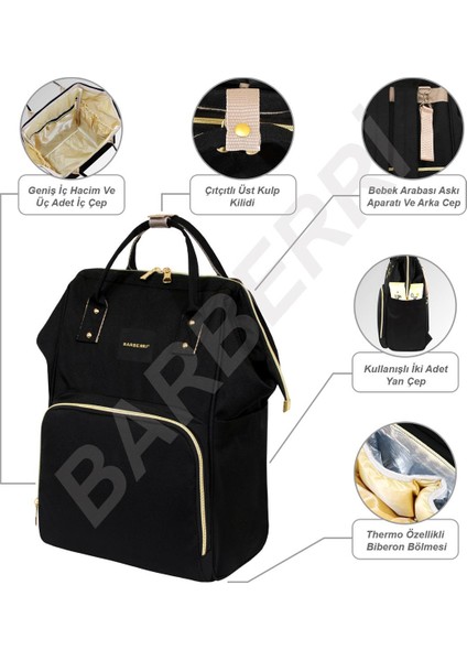 Çok Amaçlı Anne Bebek Bakım Sırt Çantası Klasik