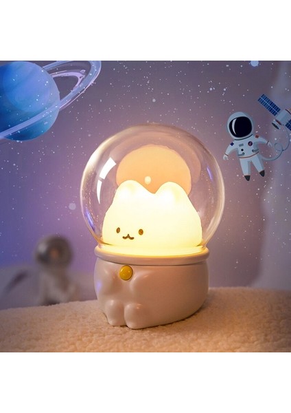 LED Gece Lambası Uzay Kapsül Sevimli Kedi Tavşan Lambası Kawaii Çocuk Bebek Çocuk Yatak Odası Başucu Dekor Işık Yumuşak Sıcak (Yurt Dışından) fiyatları