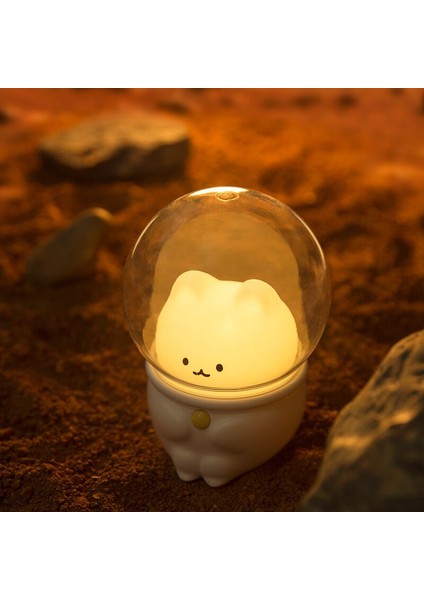 LED Gece Lambası Uzay Kapsül Sevimli Kedi Tavşan Lambası Kawaii Çocuk Bebek Çocuk Yatak Odası Başucu Dekor Işık Yumuşak Sıcak (Yurt Dışından) modelleri