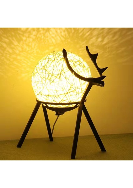 Geyik LED Gece Lambası El Dokuması Abajur Ay Lambası Uzaktan Karartma Hayvanlar Masa Lambası (Yurt Dışından) fiyatları