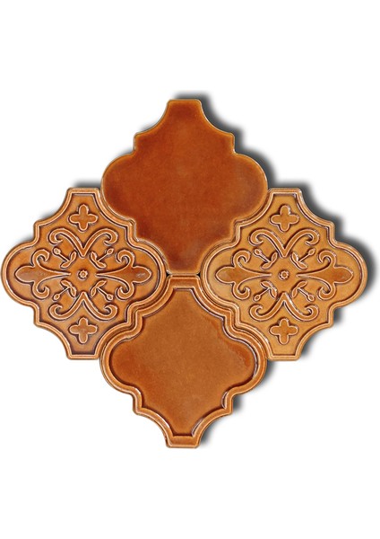 SS03-12 Ottoman Çiçekli Tarçın Karo 1 Adet