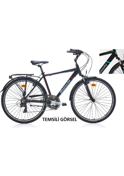 28J Bianchi Travel 504 Şehir Bisikleti - Siyah Turkuaz - 48