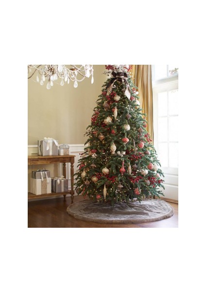 Peluş Yılbaşı Ağacı Örtüsü Gri100X100CM