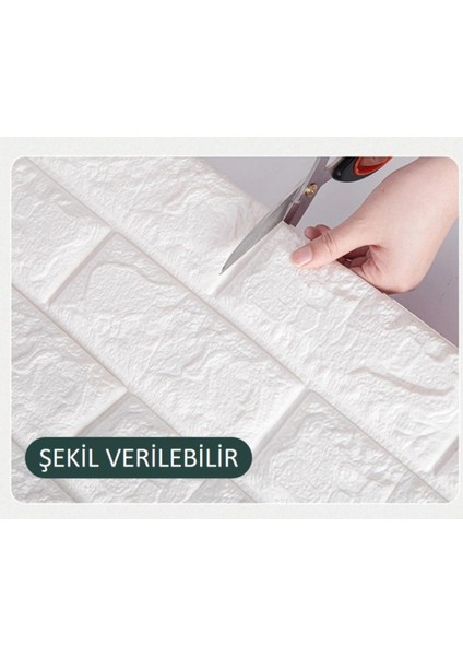 Kendinden Yapışkanlı Dekoratif Pratik 3D Foam Wallpaper Duvar Kağıdı Paneli