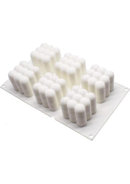 Beyaz Pasta ve Mum Kalıbı 6'lı