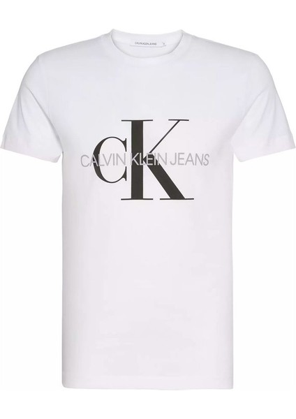 Calvin Klein Erkek Core Monogram Slim Beyaz T-Shirt