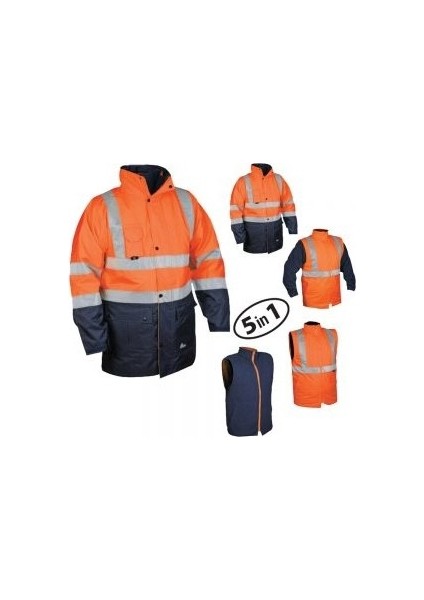 5+1 Oxford Çok Amaçlı Işçi Mont ve Kaban Reflektörlü Parka Turuncu fiyatları