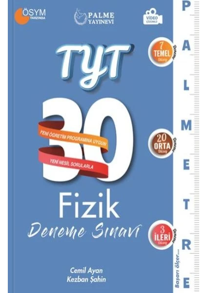 Palme Yayıncılık TYT Fiziktre 30 Deneme Sınavı