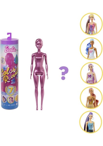 Barbie GWC55/GTR93 Barbie® Color Reveal™ Renk Değiştiren Işıltılı Sürpriz Bebekler Serisi / +3 Yaş