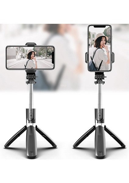 L02 4in1 Selfie Çubuğu Uzaktan Kumandalı Bluetooth Tripod