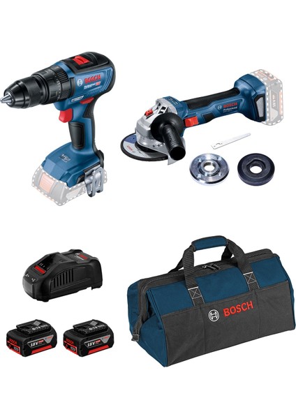 Akülü Solo Set Gsr 18V-50 Solo + Gws 180 Li Solo 2 x 5.0 Akü + Kanvas Çanta
