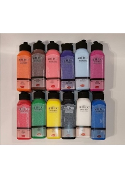 140 ml Ana Renkler Akrilik Boya 12'li Set