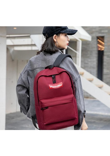 Moda Saf Renk Okul Sırt Çantası - Kırmızı (Yurt Dışından) fiyatları