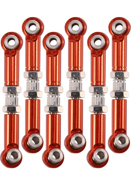Haoen 6 Adet Metal Çubuk Aksesuarları Ön / Arka ve Rc Wltoys Için Servo Bağlantısı A949 A959 A969 A979 K929 Kırmızı