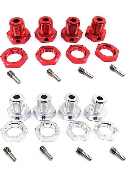 2 Takım Rc Araba Şap Tekerlek Göbeği Somunları 17MM Altıgen Somun Vida Kilidi 5353-KIRMIZI ve Galaktik Değiştirin