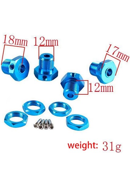 2 Takım Rc Araba Şap Tekerlek Göbeği Somunları 17MM Altıgen Somun Vida Kilidi 5353-KIRMIZI ve Galaktik Değiştirin