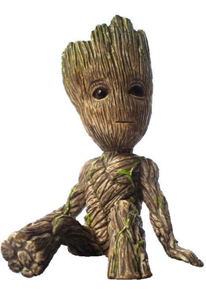 Guardians Of Galaxy Oturan Ağaç Adam Figürü Bebek Groot Modeli Masa Dekoru Çocuk Oyuncak