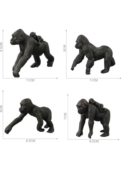 Goril Vahşi Hayvan Aksiyon Figürü Katı Model Eğitici Çocuklar Önemsiz Şey(Yurt Dışından)