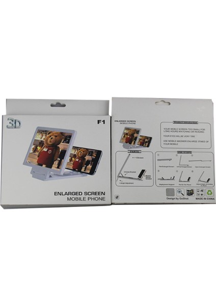 3D Ekran Büyüteç Tahıl Katlanabilir Telefon Ekranı Akıllı Telefonlara Uygun-Beyaz (Yurt Dışından) modelleri