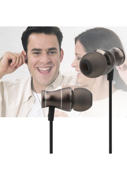 3.5mm Bas Müzik Mıknatıslar Kulaklık (Gri) (Yurt Dışından)