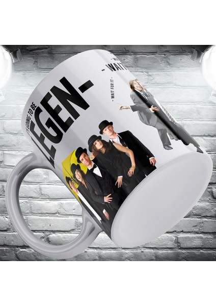 Hımym How I Met Your Mother Legendary 3 Tarafı Baskılı Beyaz Porselen Kupa fiyatları