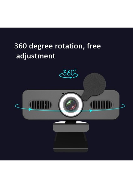 Zyskd Sürücüsüz 1080 P Güzelleştirici Işıklı Webcam (Kablo Uzunluğu.1.8m) -Siyah (Yurt Dışından)