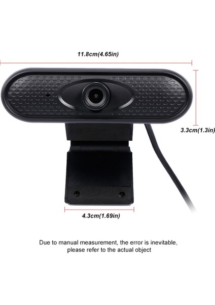 Mikrofonlu 720P USB Webcam -Siyah (Yurt Dışından)