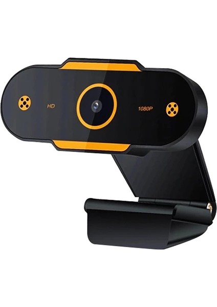 1080P Hd USB 2.0 Pc Masaüstü Webcam, Yapılandırma: Düzenli -Siyah/turuncu (Yurt Dışından)