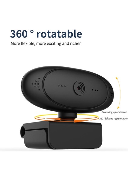 1080P Full Hd Dahili Mikrofonlu Akıllı USB Webcam -Siyah (Yurt Dışından)