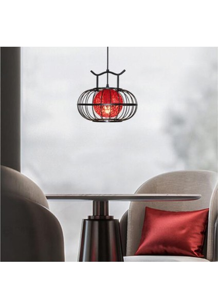 30 Cm Fener Avize, 220 V E27 * 1 Ampul Olmadan, Retro Zen Klasik Çin Tarzı Kırmızı Ferforje Kenevir Topu Avize (Yurt Dışından)