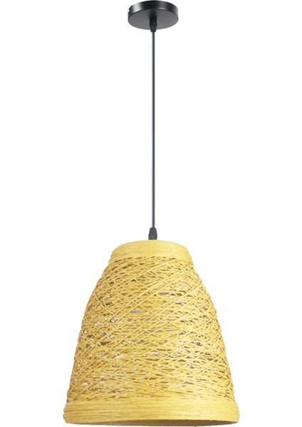 25 Cm Dokuma Rattan Avize, 220 V E27 * 1 Ampul Olmadan, Başucu Lambası, Rattan Restoran, Sarı Lamba (Yurt Dışından)