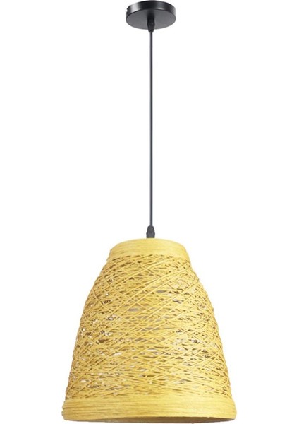 25 Cm Dokuma Rattan Avize, 220 V E27 * 1 Ampul Olmadan, Başucu Lambası, Rattan Restoran, Sarı Lamba (Yurt Dışından)