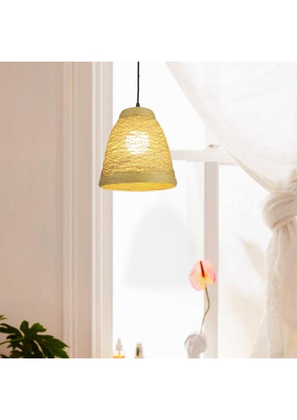 25 Cm Dokuma Rattan Avize, 220 V E27 * 1 Ampul Olmadan, Başucu Lambası, Rattan Restoran, Sarı Lamba (Yurt Dışından)
