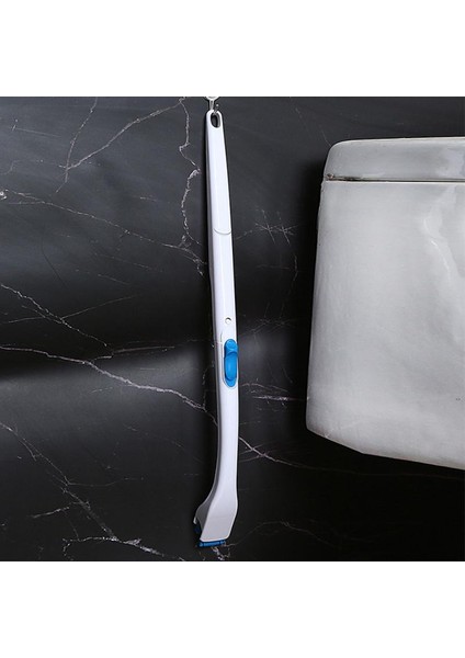 Tek Kullanımlık Tuvalet Temizleyici Fırça Banyo Temizleyici Kolu + Askılı + 12 Cımbız Scrubber Fırça İle Dolum Temizleme Aracı | Tuvalet Fırçası Tutucular (Yurt Dışından)