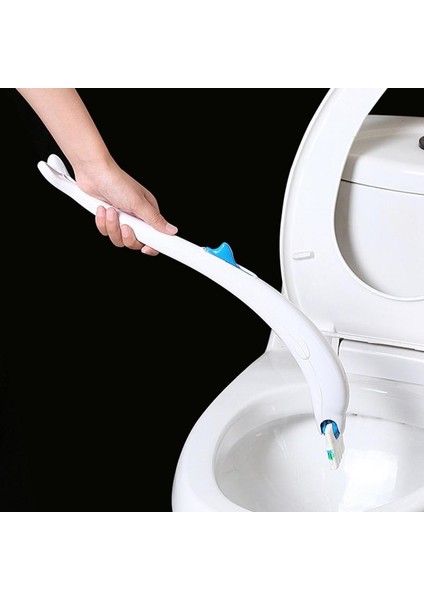 Tek Kullanımlık Tuvalet Temizleyici Fırça Banyo Temizleyici Kolu + Askılı + 12 Cımbız Scrubber Fırça İle Dolum Temizleme Aracı | Tuvalet Fırçası Tutucular (Yurt Dışından)