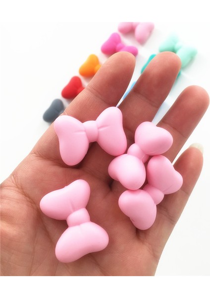 20 Adet Gevşek Silikon Ilmek Dıy Bebek Emzik Kukla Diş Kaşıyıcı Hemşirelik Duyusal Papyon Takı Oyuncak | Bebek Diş Kaşıyıcı | Silikon Bebek Teetherbaby Silikon Diş Kaşıyıcı (Yurt Dışından)