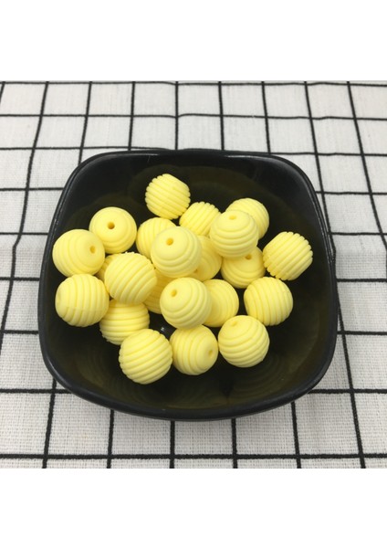 100 Adet Bpa Ücretsiz Silikon Spiral Boncuk Gıda Sınıfı Silikon Petek Boncuk Bebek Silikon Inci Tiny | Bebek Dişlikleri (Sarı) (Yurt Dışından)