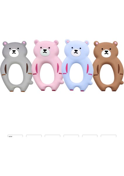 5 Adet Sevimli Ayı Bebek Diş Kaşıyıcı Hayvan Diş Çıkarma Kolye Kolye Bebek Aksesuar Gıda Sınıfı Silikon Diş Kaşıyıcı (Yurt Dışından)