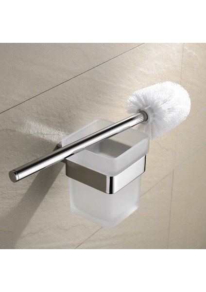 Tutucu Seti İle Tuvalet Fırçası Set Cam Klozet Fırça Duvara Monte Cilalı Banyo Tuvalet Temizleme Fırça Tutucu | Tuvalet Fırçası Tutucular (Yurt Dışından)