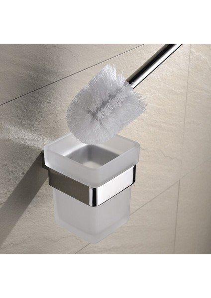 Tutucu Seti İle Tuvalet Fırçası Set Cam Klozet Fırça Duvara Monte Cilalı Banyo Tuvalet Temizleme Fırça Tutucu | Tuvalet Fırçası Tutucular (Yurt Dışından)