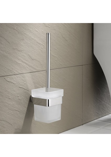 Tutucu Seti İle Tuvalet Fırçası Set Cam Klozet Fırça Duvara Monte Cilalı Banyo Tuvalet Temizleme Fırça Tutucu | Tuvalet Fırçası Tutucular (Yurt Dışından)