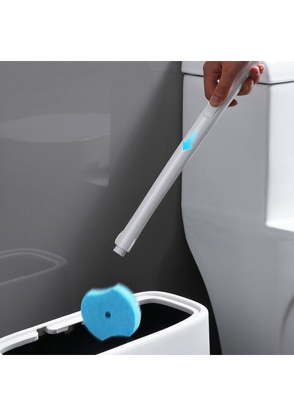 Tek Kullanımlık Banyo Tuvalet Fırçası Değiştirilebilir Fırça Kafa Ve Piston Uzun Saplı Set Ölü Köşe Temizleme Fırçası | Tuvalet Fırçası Tutucular (Yurt Dışından)
