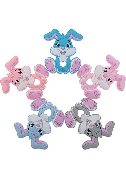 10 Adet Tavşan Silikon Bebek Diş Kaşıyıcı Bpa Ücretsiz Kemirgen Karikatür Bunny Hayvanlar Kolye Diş Çıkarma Emzikler Zincir Dıy Duş Hediye | Bebek Dişlikleri (Karışım Renkli) (Yurt Dışından)