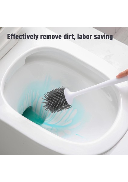 Tuvalet Fırçası Seti Tpr Yumuşak Kıllar Tuvalet Temizleyici Aracı Banyo Tuvalet Temizleme Fırçası Kova İle Wc Banyo Aksesuarları | Tuvalet Fırçası Tutucular (Yurt Dışından)