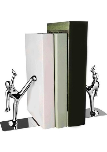 2 Adet Dekoratif Paslanmaz Çelik Bookend Yaratıcı Çin Kongfu Erkekler Kitap Dergisi Standı Masası Organizatör Tutucu Hediyeler | Bookends (Yurt Dışından) fırsatları