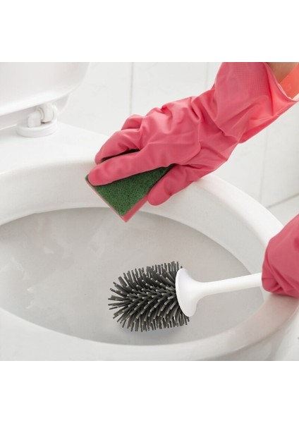 Kauçuk Başkanı Tuvalet Fırçası Tutucu İle Silikon Uzun Saplı Ev Banyo Temizleme Fırçası Tuvalet Fırçaları | Tuvalet Fırçası Tutucular (Yurt Dışından)
