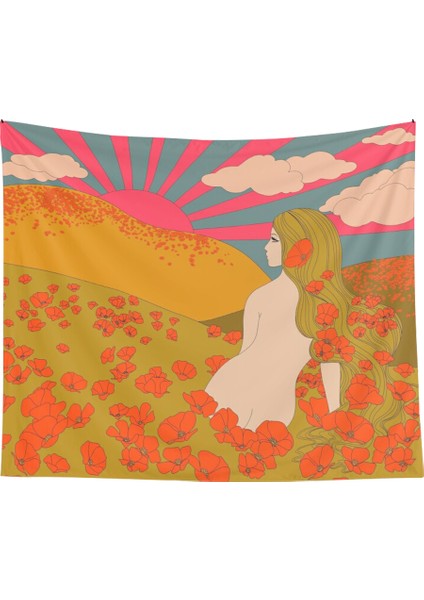 Estetik Goblen Duvar Asılı Gökkuşağı Ev Duvar Dekor Psychedelic Goblen Dekor Oturma Odası Yatak Odası Bohemian Baskı | Dekoratif Gobiyeller (Yurt Dışından)