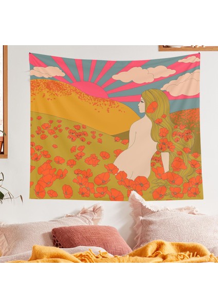 Estetik Goblen Duvar Asılı Gökkuşağı Ev Duvar Dekor Psychedelic Goblen Dekor Oturma Odası Yatak Odası Bohemian Baskı | Dekoratif Gobiyeller (Yurt Dışından)