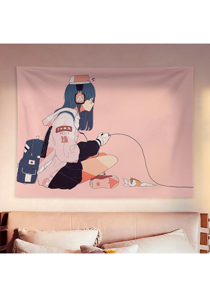 150X130 Cm Okul Kız Goblen Duvar Kumaş Kawaii Odası Dekor Anime Duvar Halı Battaniye Duvar Asılı Kaplamalar Serin Yurdu Yatak Odası Dekor | Dekoratif Gobiyeller (Yurt Dışından)