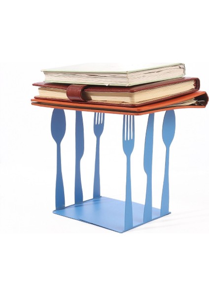 1 Pair Depolama Tutucu Çalışma Okul Ofis Anti Kayma Masası Standları Çatal Kesici Kaşık Şekilli Yemek Kitabı Bookends Ev Mutfak Dergisi | (Yurt Dışından)